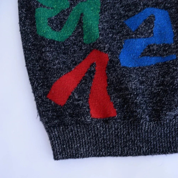 Vintage B. Diffusion 72% Lambswool Black Sparkly Turtleneck Sweater M - Picture 7 of 13